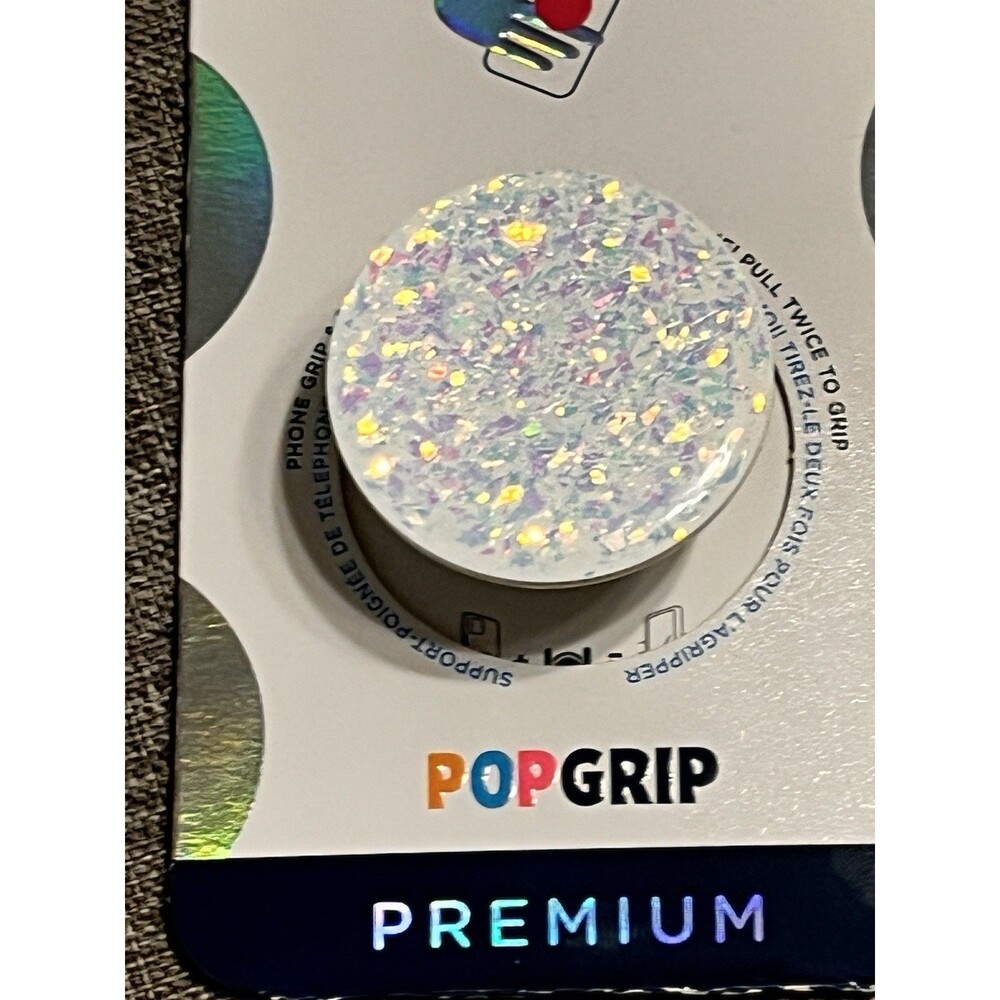 PopSockets PopGrip PREMIUM Phone Grip & Stand - Iridescent Confetti White - NEW - Picture 4 of 7
